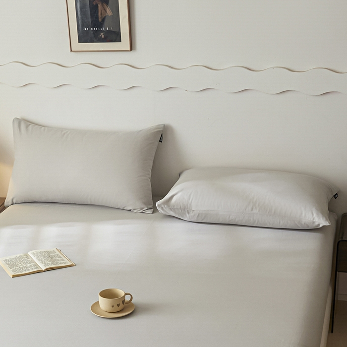 91家纺网 家纺一手货源 找家纺 涵宸家纺 2024新款全棉磨毛四件套纯厚系列-单枕套 a弥漫灰