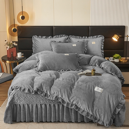 91家纺网 家纺一手货源 找家纺 （总）美之润家纺 2025新款纯色牛奶绒床盖四件套床盖三件套单被套