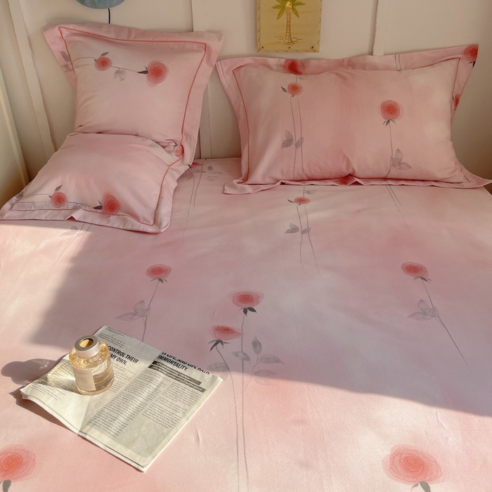 91家纺网 家纺一手货源 找家纺 XIWEN-希文家纺 2024新款全棉磨毛印花单品系列-单床单 爱意随风