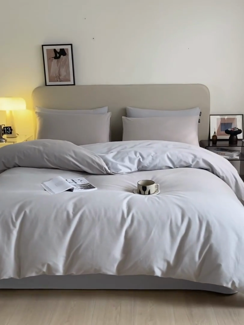 91家纺网 家纺一手货源 找家纺 涵宸家纺 2024新款全棉磨毛四件套纯厚系列（轻）-四件套 纯厚（弥漫灰+兰灰）