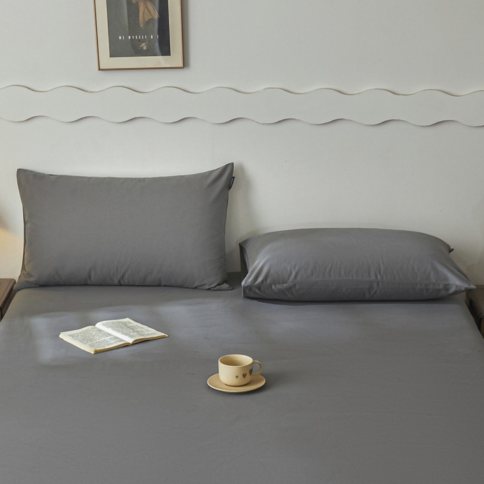 91家纺网 家纺一手货源 找家纺 涵宸家纺 2024新款全棉磨毛四件套纯厚系列-单枕套 a高级灰