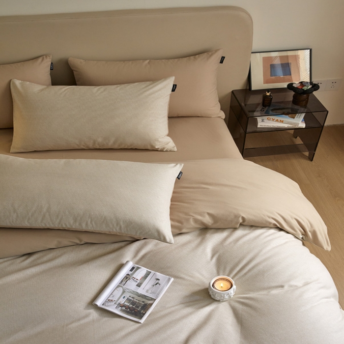 91家纺网 家纺一手货源 找家纺 涵宸家纺 2024新款全棉磨毛四件套纯厚系列（轻）-单被套 纯厚-枝条咖