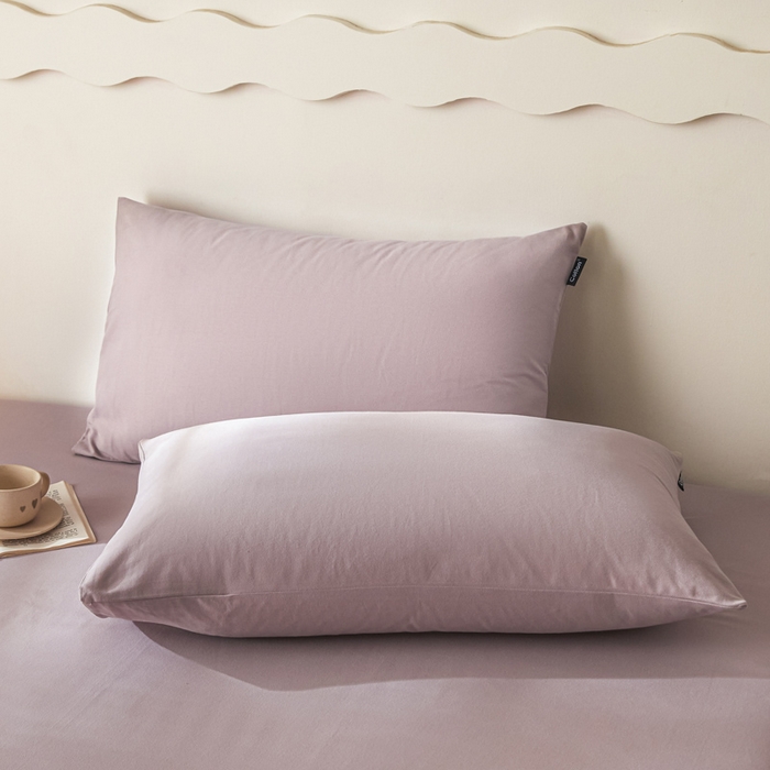 91家纺网 家纺一手货源 找家纺 涵宸家纺 2024新款全棉磨毛四件套纯厚系列-单枕套 a星空紫