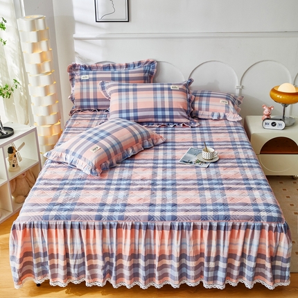 91家纺网 家纺一手货源 找家纺 （总）缦彩 2024新款全棉纯棉水洗棉夹棉加厚床裙床笠裙