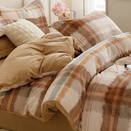 91家纺网 家纺一手货源 找家纺 （总）金奇达家纺 2024秋冬新品保暖加厚绒类热氧™绒绒四件套-【安格拉】（全网控价{折后券后}不低于258元）