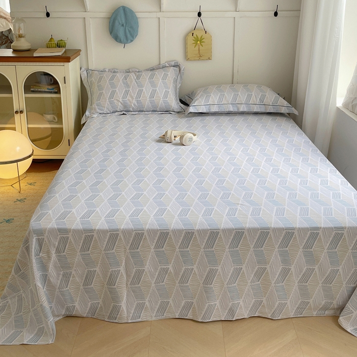 91家纺网 家纺一手货源 找家纺 XIWEN-希文家纺 2024新款全棉磨毛印花单品系列-单床单 艾伦