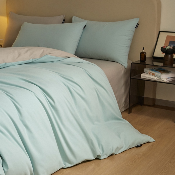 91家纺网 家纺一手货源 找家纺 涵宸家纺 2024新款全棉磨毛四件套纯厚系列（轻）-四件套 纯厚（爱琴海+漫灰）