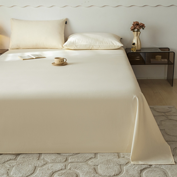 91家纺网 家纺一手货源 找家纺 涵宸家纺 2024新款全棉磨毛四件套纯厚系列-单床单 a奶茶色