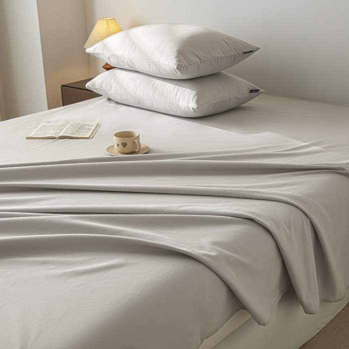 91家纺网 家纺一手货源 找家纺 涵宸家纺 2024新款全棉磨毛四件套纯厚系列-单床单 a弥漫灰