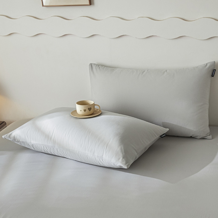 91家纺网 家纺一手货源 找家纺 涵宸家纺 2024新款全棉磨毛四件套纯厚系列-单枕套 a兰灰