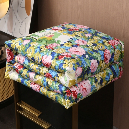 91家纺网 家纺一手货源 找家纺 （总）小鱼儿家纺 2025新款直播爆款丝绸印花冬被春秋被夏凉被空调被创意美学家居田园艺术被子被芯-【莫奈花园】系列 ,莫奈花园