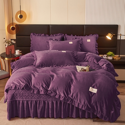 91家纺网 家纺一手货源 找家纺 （总）美之润家纺 2025新款纯色牛奶绒床盖四件套床盖三件套单被套