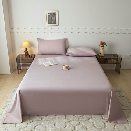 91家纺网 家纺一手货源 找家纺 涵宸家纺 2024新款全棉磨毛四件套纯厚系列-单床单 a星空紫