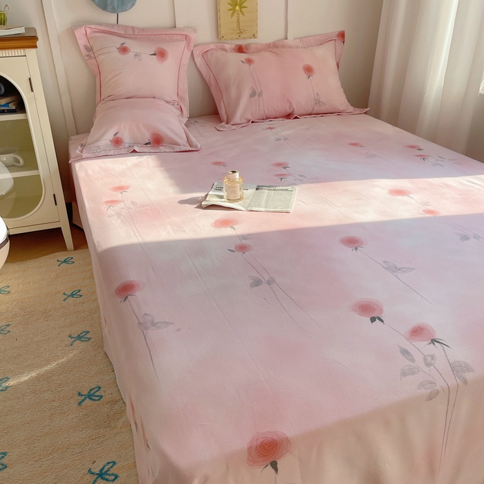 91家纺网 家纺一手货源 找家纺 XIWEN-希文家纺 2024新款全棉磨毛印花单品系列-单床单 爱意随风