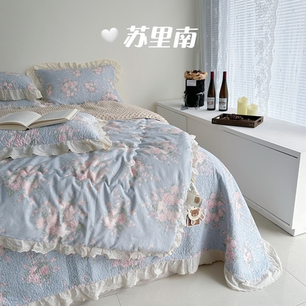 佰织鑫家居 2024新款秋冬全棉法式床盖款豆豆被四件套 苏里南