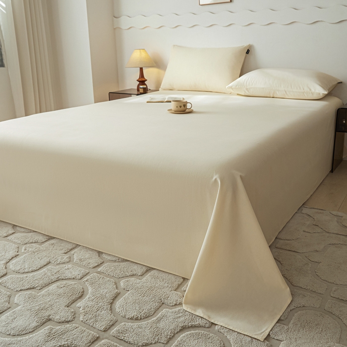 91家纺网 家纺一手货源 找家纺 涵宸家纺 2024新款全棉磨毛四件套纯厚系列-单床单 a奶茶色