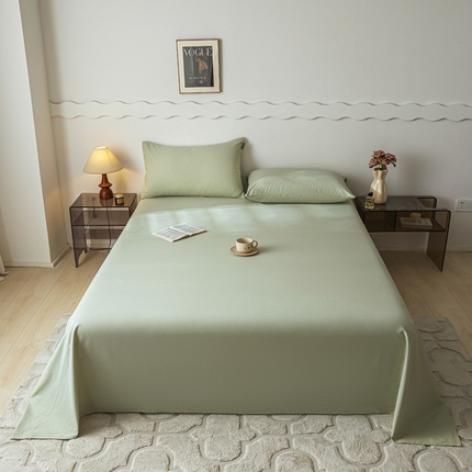 涵宸家纺 2024新款全棉磨毛四件套纯厚系列-单床单 a古今绿