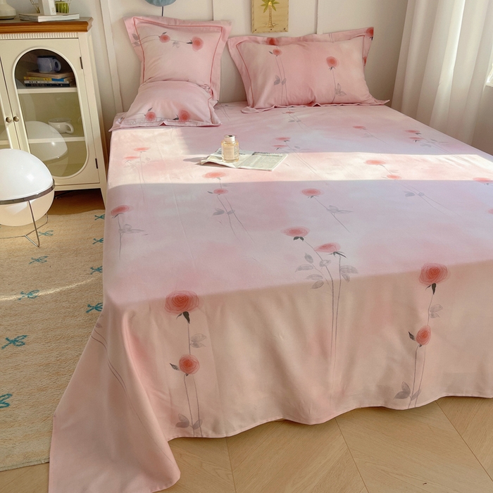 91家纺网 家纺一手货源 找家纺 XIWEN-希文家纺 2024新款全棉磨毛印花单品系列-单床单 爱意随风