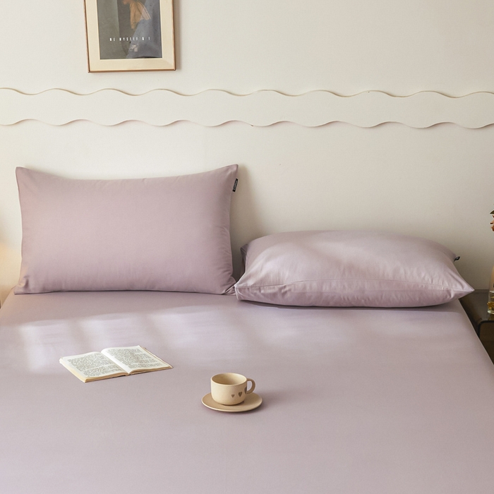 91家纺网 家纺一手货源 找家纺 涵宸家纺 2024新款全棉磨毛四件套纯厚系列-单枕套 a星空紫