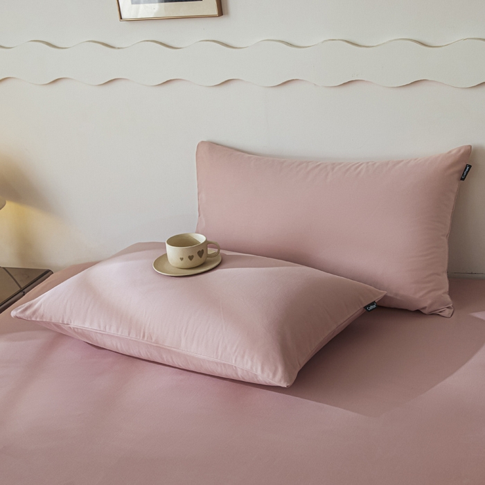 91家纺网 家纺一手货源 找家纺 涵宸家纺 2024新款全棉磨毛四件套纯厚系列-单床单 a豆沙