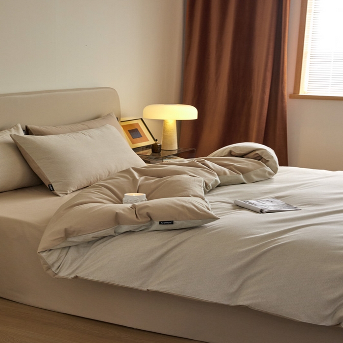 91家纺网 家纺一手货源 找家纺 涵宸家纺 2024新款全棉磨毛四件套纯厚系列（轻）-单被套 纯厚-枝条咖