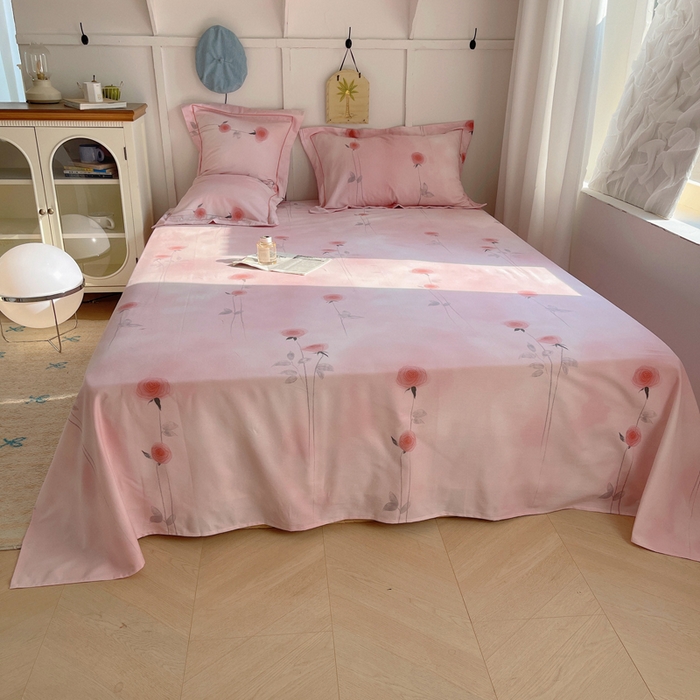 91家纺网 家纺一手货源 找家纺 XIWEN-希文家纺 2024新款全棉磨毛印花单品系列-单床单 爱意随风