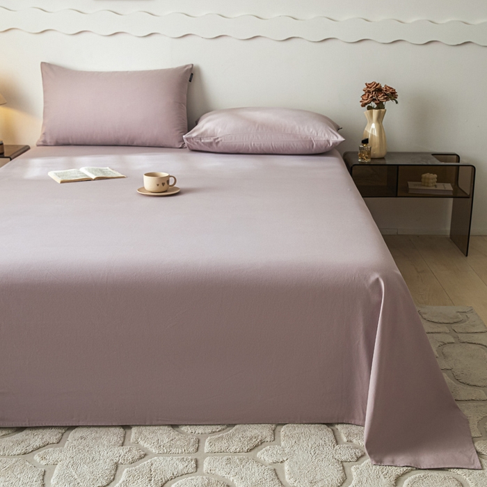 91家纺网 家纺一手货源 找家纺 涵宸家纺 2024新款全棉磨毛四件套纯厚系列-单床单 a星空紫