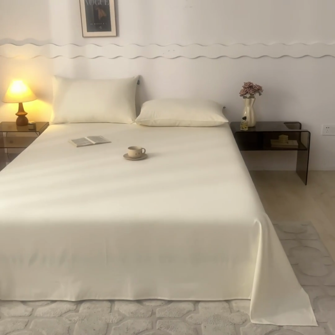 91家纺网 家纺一手货源 找家纺 涵宸家纺 2024新款全棉磨毛四件套纯厚系列-单床单 a奶白