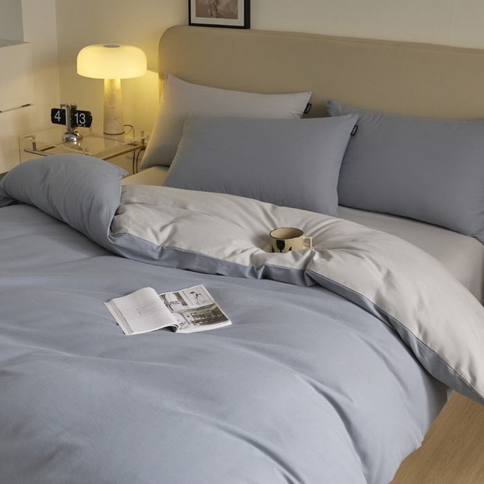 91家纺网 家纺一手货源 找家纺 涵宸家纺 2024新款全棉磨毛四件套纯厚系列（轻）-单被套 纯厚（星耀兰+兰灰）