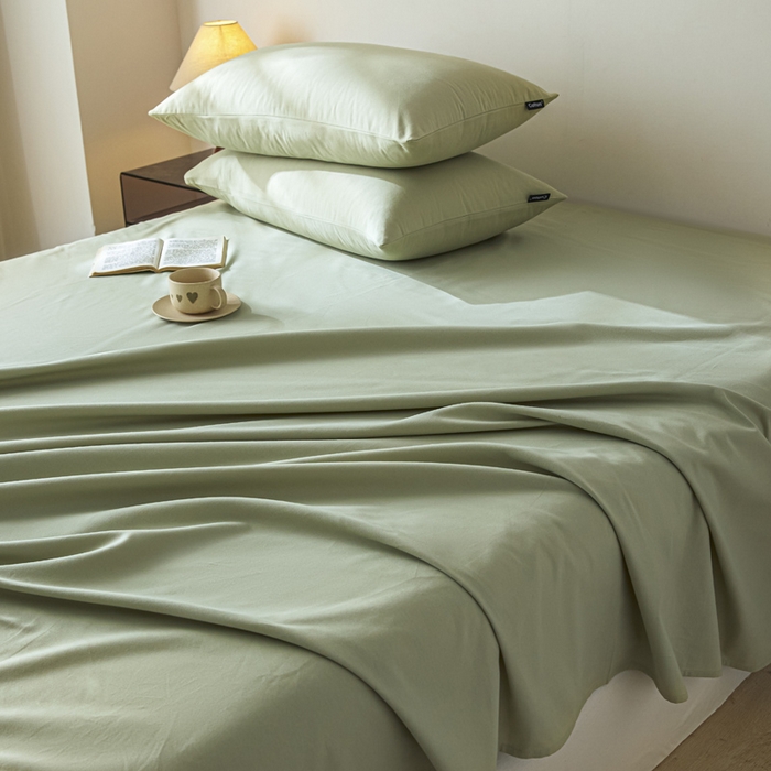 91家纺网 家纺一手货源 找家纺 涵宸家纺 2024新款全棉磨毛四件套纯厚系列-单床单 a古今绿