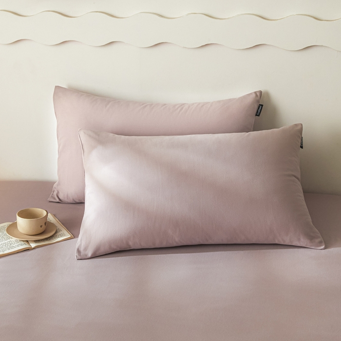 91家纺网 家纺一手货源 找家纺 涵宸家纺 2024新款全棉磨毛四件套纯厚系列-单枕套 a青紫