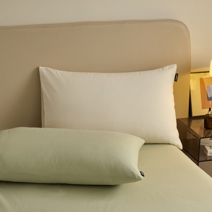 91家纺网 家纺一手货源 找家纺 涵宸家纺 2024新款全棉磨毛四件套纯厚系列（轻）-四件套 纯厚（奶白+绿）