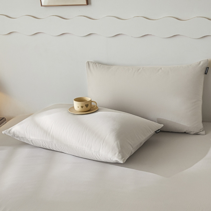 91家纺网 家纺一手货源 找家纺 涵宸家纺 2024新款全棉磨毛四件套纯厚系列-单枕套 a弥漫灰