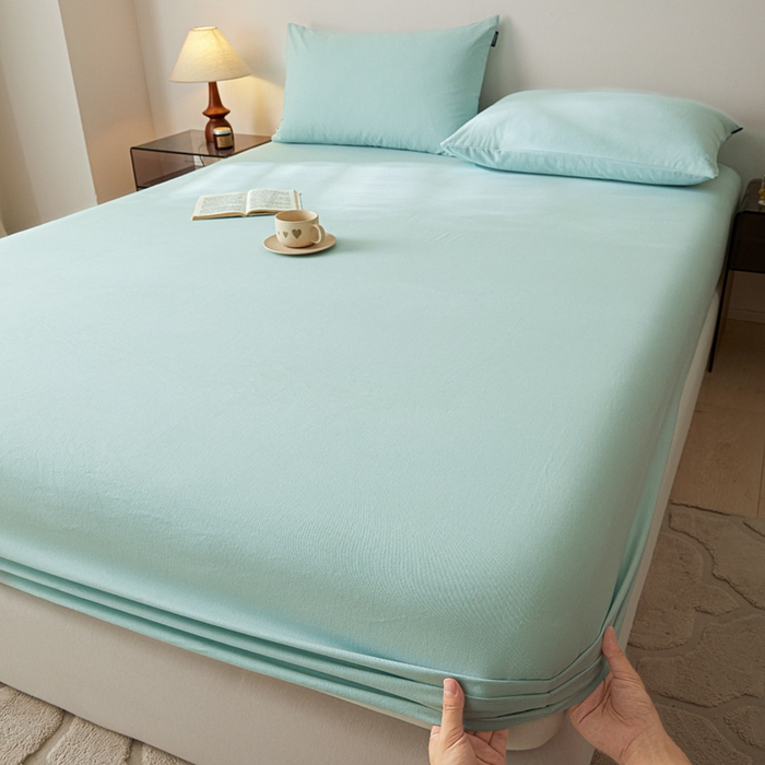 91家纺网 家纺一手货源 找家纺 （总）涵宸家纺 2024新款全棉磨毛四件套纯厚系列-单床笠