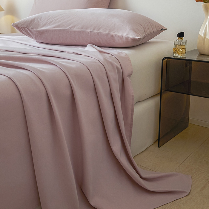 91家纺网 家纺一手货源 找家纺 涵宸家纺 2024新款全棉磨毛四件套纯厚系列-单床单 a青紫