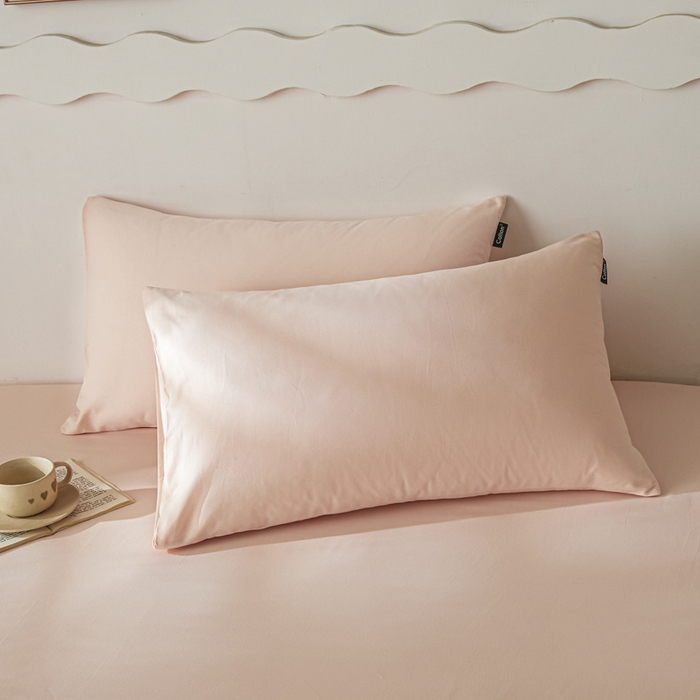 91家纺网 家纺一手货源 找家纺 涵宸家纺 2024新款全棉磨毛四件套纯厚系列-单枕套 a樱花粉