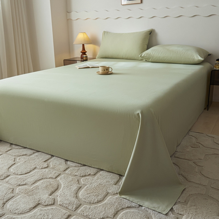 91家纺网 家纺一手货源 找家纺 涵宸家纺 2024新款全棉磨毛四件套纯厚系列-单床单 a古今绿