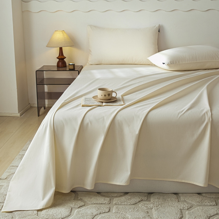 91家纺网 家纺一手货源 找家纺 涵宸家纺 2024新款全棉磨毛四件套纯厚系列-单床单 a奶茶色