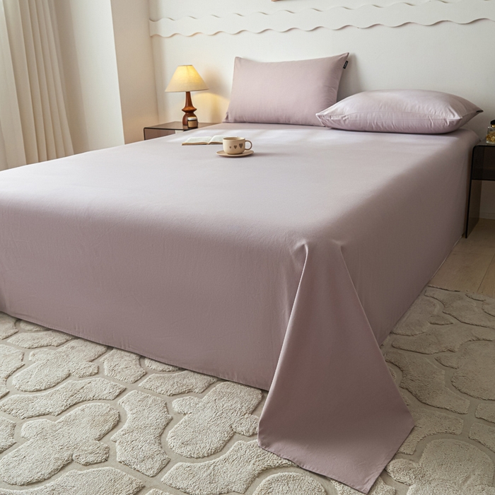 91家纺网 家纺一手货源 找家纺 涵宸家纺 2024新款全棉磨毛四件套纯厚系列-单床单 a星空紫