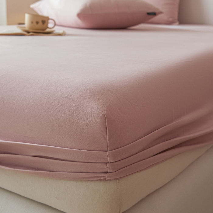 91家纺网 家纺一手货源 找家纺 涵宸家纺 2024新款全棉磨毛四件套纯厚系列-单床笠 a青紫