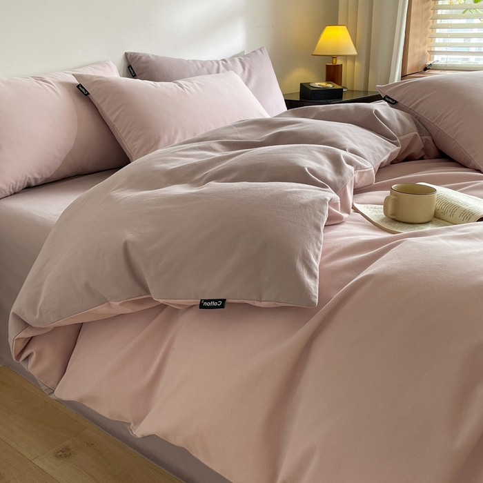 91家纺网 家纺一手货源 找家纺 涵宸家纺 2024新款全棉磨毛四件套纯厚系列（简）-四件套 纯厚（青紫+星空紫）