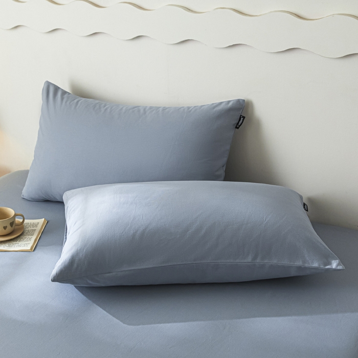 91家纺网 家纺一手货源 找家纺 涵宸家纺 2024新款全棉磨毛四件套纯厚系列-单枕套 a星耀兰