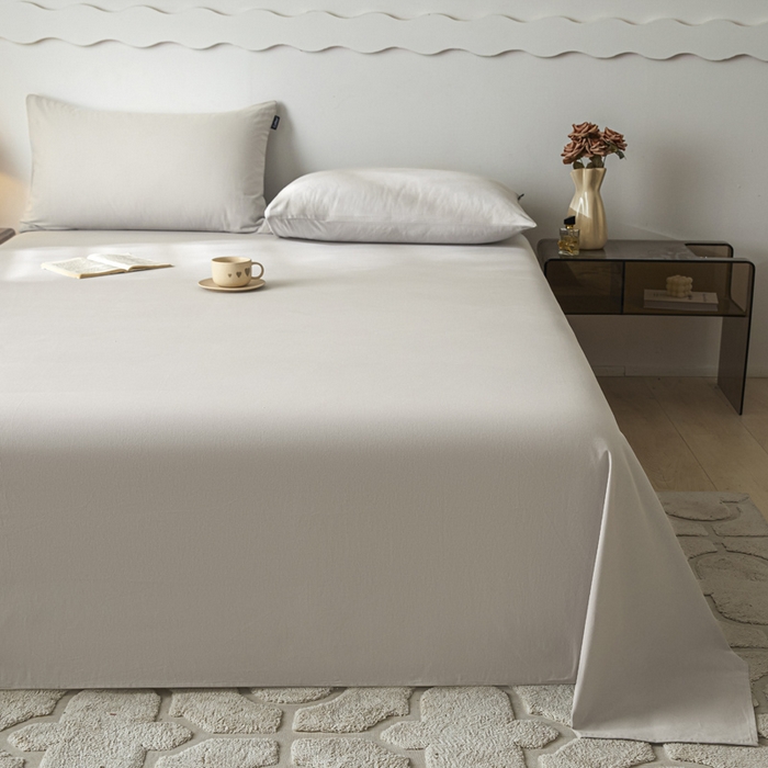 91家纺网 家纺一手货源 找家纺 涵宸家纺 2024新款全棉磨毛四件套纯厚系列-单床单 a弥漫灰