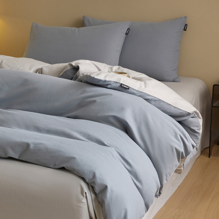 91家纺网 家纺一手货源 找家纺 涵宸家纺 2024新款全棉磨毛四件套纯厚系列（轻）-四件套 纯厚（星耀兰+兰灰）