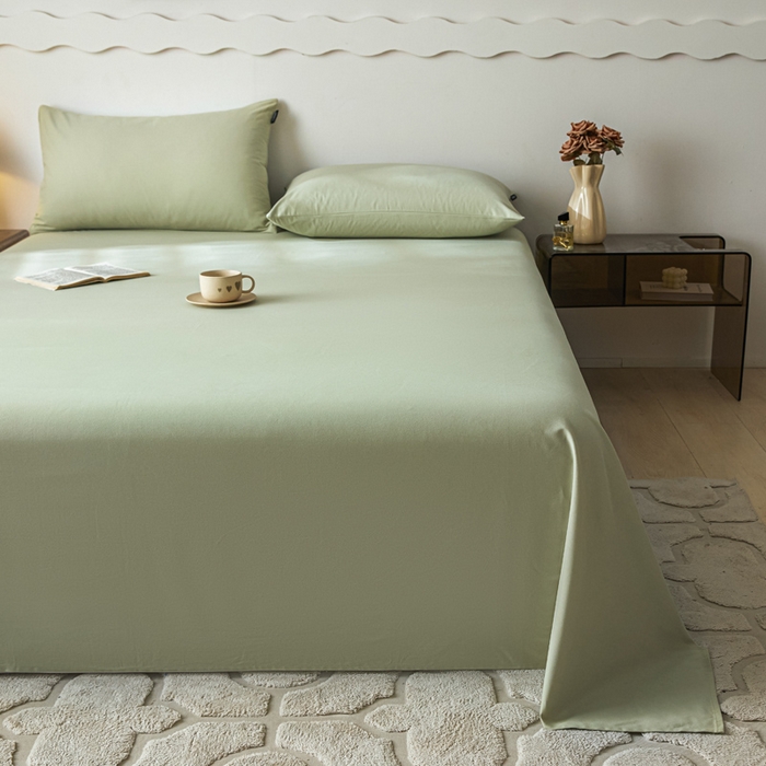 91家纺网 家纺一手货源 找家纺 涵宸家纺 2024新款全棉磨毛四件套纯厚系列-单床单 a古今绿