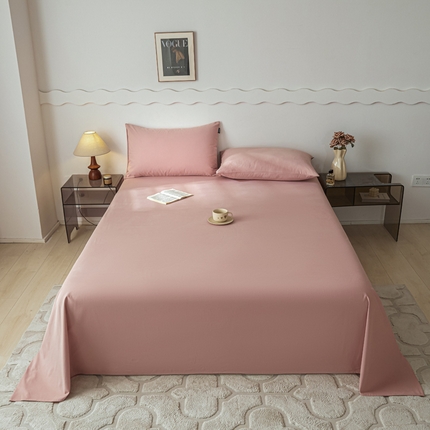 91家纺网 家纺一手货源 找家纺 涵宸家纺 2024新款全棉磨毛四件套纯厚系列-单床单 a豆沙