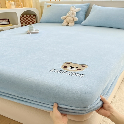 91家纺网 家纺一手货源 找家纺 （总）笙意家纺 2025新款牛奶绒卡通单品刺绣床笠