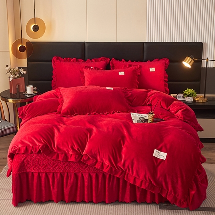 91家纺网 家纺一手货源 找家纺 （总）美之润家纺 2025新款纯色牛奶绒床盖四件套床盖三件套单被套