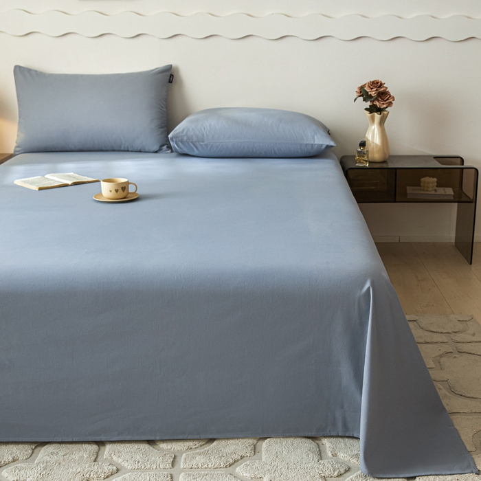 91家纺网 家纺一手货源 找家纺 涵宸家纺 2024新款全棉磨毛四件套纯厚系列-单床单 a星耀兰