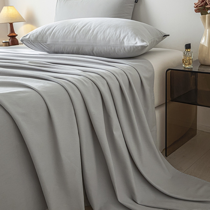 91家纺网 家纺一手货源 找家纺 涵宸家纺 2024新款全棉磨毛四件套纯厚系列-单床单 a兰灰